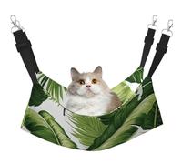 KKLWEGU Hamac d'été respirant à suspendre avec motif feuilles de palmier vert mignon pour chat, petit chien, lapin, taille L