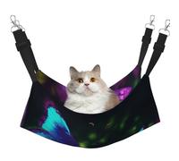 KKLWEGU Hamac d'été respirant à suspendre pour animal domestique avec fleurs et papillons Bleu/violet