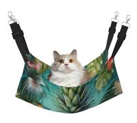 KKLWEGU Hamac d'été respirant à suspendre pour animal domestique, motif ananas tropical, hamac de couchage doux réglable pour chats, petits chiens, lapins, taille M
