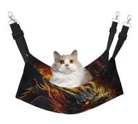 KKLWEGU Hamac d'été respirant à suspendre pour animal domestique, motif dragon chinois, hamac de couchage doux réglable pour chats, petits chiens, lapins, taille M