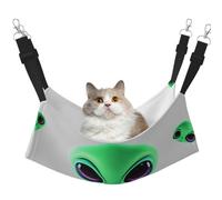 KKLWEGU Hamac d'été respirant à suspendre pour animal domestique Vert Alien Hamac de couchage doux pour chats, petits chiens, lapins Taille L