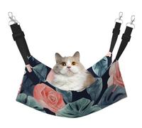 KKLWEGU Hamac d'été respirant à suspendre pour chat Motif Monstera aquarelle Monstera Hamac de couchage doux réglable pour chats, petits chiens, lapins, taille L