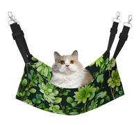 KKLWEGU Hamac d'été respirant à suspendre pour chat - Vert - Motif floral - Hamac de couchage doux pour chats, petits chiens, lapins - Taille M