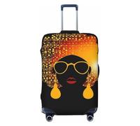 KKLWEGU Housse de protection élastique pour valise de 45,7 à 81,3 cm - Motif femme africaine - Lavable - Anti-rayures, Noir , M