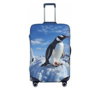 KKLWEGU Housse de protection élastique pour valise, housse de protection anti-rayures, motif pingouin Snow Mountain Pingouin, housse de protection pour bagages de 45,7 à 81,3 cm, Noir , M