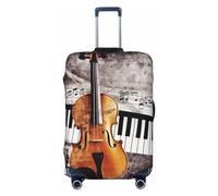 KKLWEGU Housse de protection élastique pour valise, violon et notes de musique pour piano et violon 45,7 à 81,3 cm, Noir , L
