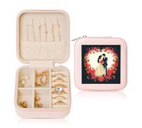 KKLWEGU Just Married Petite boîte à bijoux de voyage pour femmes, filles, cadeau d'anniversaire, de Noël, rose