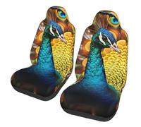 KKLWEGU Lot de 2 housses de siège de voiture, imperméables et respirantes, faciles à installer, accessoires de voiture paon, ajustement universel pour la plupart des voitures, SUV, camions