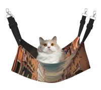 KKLWEGU Magnifique hamac d'été respirant à suspendre pour chat avec vue sur le canal de Venise - Hamac réglable et doux pour chats, petits chiens, lapins, taille M