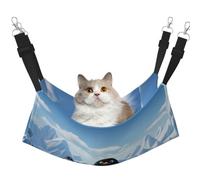 KKLWEGU Penguin Antarctica Ice Cat Hamac d'été respirant à suspendre pour animal domestique Hamac réglable doux pour chats petits chiens lapins Taille L