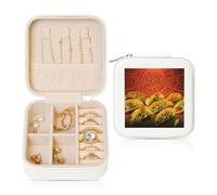 KKLWEGU Petite boîte à bijoux amusante avec motif alimentaire, organiseur pour femmes, filles, cadeaux pour anniversaire, Noël, blanc