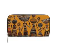 KKLWEGU Portefeuille de voyage créatif pour femme avec fermeture éclair sur le pourtour de la culture africaine, porte-cartes, cadeau pour femmes