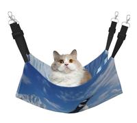 KKLWEGU Snow Mountain Hamac d'été respirant à suspendre pour animal domestique avec motif pingouin - Hamac de couchage doux réglable pour chats, petits chiens, lapins, taille M