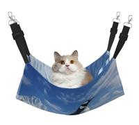KKLWEGU Snow Mountain Hamac d'été respirant à suspendre pour animal domestique avec motif pingouin - Hamac de couchage doux réglable pour chats, petits chiens, lapins, taille M