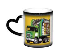 KKLWEGU Tasses à café en céramique de 325 ml, tasse à changement de couleur, tasse à café fantaisie personnalisée avec inscription « I Love Garbage Trucks » - Tasse à thé cool pour homme et femme