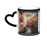 KKLWEGU Tasses à café en céramique de 325 ml, tasse à changement de couleur, tasse à café fantaisie personnalisée, belle tasse à thé avec vue sur le canal de Venise, tasses à café cool pour homme et