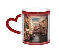 KKLWEGU Tasses à café en céramique de 325 ml, tasse à changement de couleur, tasse à café fantaisie personnalisée, belle tasse à thé avec vue sur le canal de Venise, tasses à café cool pour homme et