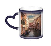 KKLWEGU Tasses à café en céramique de 325 ml, tasse à changement de couleur, tasse à café fantaisie personnalisée, belle tasse à thé avec vue sur le canal de Venise, tasses à café cool pour homme et