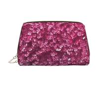 KKLWEGU Trousse de maquillage 3D en cuir rose pailleté étanche, petite pochette de maquillage à fermeture éclair, trousse de toilette de voyage portable pour femmes et filles, doré, Taille unique