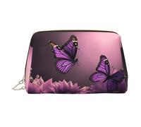 KKLWEGU Trousse de maquillage en cuir avec fleurs 3D - Étanche - Petite pochette de maquillage à fermeture éclair - Portable - Pour femmes et filles, doré, Taille unique