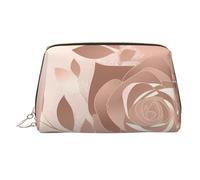 KKLWEGU Trousse de maquillage en cuir pour papier peint or rose étanche, petite pochette de maquillage à fermeture éclair, trousse de toilette de voyage portable pour femmes et filles, doré, Taille