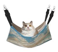 KKLWEGU Waves On The Beach Hamac d'été respirant à suspendre pour animaux de compagnie avec oiseaux de mer, hamac de couchage doux réglable pour chats, petits chiens, lapins, taille L