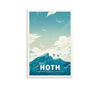 KKMM HOTH Poster décoratif sur toile Star Wars Minimalistisches Anime Retro Reise Décoration murale Salon Chambre 50 x 75 cm