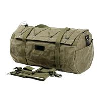 KKMNAIF Sac De Voyage Cylindrique en Toile Batik Messenger pour Moto, Sac De Sport, Sacoche De Selle De Moto(Green)