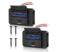 KKMOL Lot de 2 prises USB 12 V pour camping-car 66 W Charge rapide Double PD3.0 USB et QC3.0 USB C Prise étanche Adaptateur de charge rapide pour voiture, camping-car, moto, camion, bateau