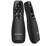 KKMOL Télécommande sans fil USB avec pointeur rouge pour présentation de PowerPoint utilisation scolaire ou professionnelle Noir 2,4 GHz