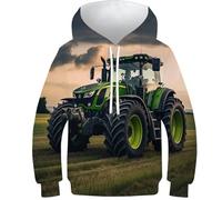 KKOLASXZE 3D Imprimé Tracteur Sweat À Capuche Manteau Manche Longue Sweat Manches Longues PulAmourr Unisexe avec Capuche 6-7Y
