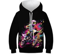 KKOLASXZE Imprimé 3D Motocross Hoodies Manteau Manche Longue Sweat Manches Longues PulAmourr Unisexe avec Capuche 6-7Y