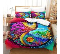 KKOLASXZE Imprimé 3D Yin-Yang Parure De Lit Microfibre Super Douce Et Respirante Set De Housse De Couette 3 Pièces Et Taie d'oreiller Super King（260x220cm）