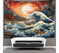 KKOLASXZE La mer Wave 3D Effet Tapisserie Art Mural Tapisserie Murales DécoSourision Murale En Tissu Pour Chambre Salon Collège Dortoir Tenture Murale 180cmx230cm