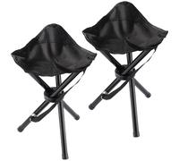 KKONHII Lot de 2 tabourets de camping pliables portables, siège trépied pour voyage, extérieur, chaises de camping pliantes pour camping, fête, pique-nique, plage, jardin, pelouse, marche, randonnée