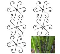 KKONHII Lot de 5 supports de tige de plantes, grand grappin en fer durable pour plantes grimpantes et monstera - Support esthétique pour la culture verticale en bambou - Ensemble de pinces pour