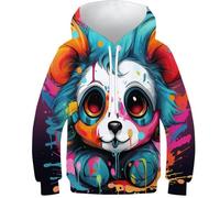 KKPBHTYVG 3D Imprimé Panda Sweat À Capuche Manteau Manche Longue Sweat Manches Longues PulAmourr Unisexe avec Capuche 7-9Y