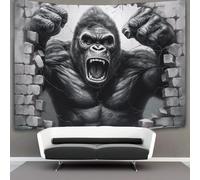 KKPBHTYVG Gorilles 3D Effet Tapisserie DécoSourision Murale Tapisserie Murales Tapisserie Murale Tissu Pour La Chambre À Coucher Le Salon Le Dortoir Tenture Murale 150cmx200cm