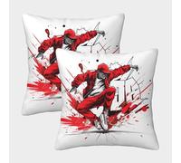 KKPBHTYVG Hip hop dans la Rue Housse Coussins 2 Pièces DécoSourision Taie d'oreiller Fermeture Éclair Invisible Housse De Coussin pour Salon Chambre Taie Oreiller D'Extérieur Taies d'oreiller 45x45cm