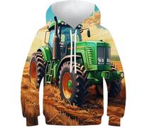 KKPBHTYVG Impression en 3D Tracteur Sweats À Capuche Manteau Sweat Sweater Manches Longues PulAmourr Unisexe avec Capuche 11-13Y