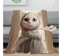 KKPBHTYVG Imprimée 3D American Shorthair Chat Couverture Douillette Peluche Couvre Microfibre Moelleuse, Douce Et Chaude Couverture De Canapé pour Couverture De Canapé en 60x80inch(150x200cm)