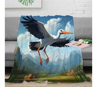 KKPBHTYVG Imprimée 3D Cigogne Couverture Douillette Peluche Couvre Microfibre Moelleuse, Douce Et Chaude Couverture De Canapé pour Canapé Et Lit 60x80inch(150x200cm)
