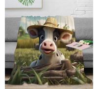 KKPBHTYVG Imprimée 3D Vache Couverture en Peluche Couverture De Lit en Microfibre Douce Et Chaude Couvertures Couverture De Canapé pour Couverture De Canapé en 40x50inch(100x130cm)