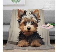 KKPBHTYVG Imprimée 3D Yorkshire Terrier Couverture en Peluche Peluche Couvre Microfibre Douce Et Chaude Couvertures Couverture De Canapé pour Couverture De Canapé en 60x80inch(150x200cm)