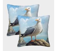 KKPBHTYVG La Mouette Housse Coussins Lot De 2 Taies d'oreiller Carrées Fermeture Éclair Invisible Housse De Coussin pour Salon Chambre Taie Oreiller D'Extérieur Taies d'oreiller 40x40cm