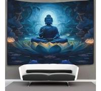 KKPBHTYVG Le Bouddha 3D Effet Tapisserie Art Mural Tapisserie Murales Tapisserie Murale Tissu Pour Chambre Salon Collège Dortoir Tenture Murale 180cmx230cm