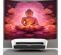 KKPBHTYVG Le Bouddha 3D Effet Tapisserie Art Mural Tapisserie Murales Tapisserie Murale Tissu Pour Chambre Salon Collège Dortoir Tapisseries 130cmx150cm
