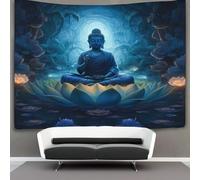 KKPBHTYVG Le Bouddha 3D Effet Tapisserie Art Mural Tissu Pour Chambre Salon Collège Dortoir 150cmx200cm