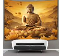 KKPBHTYVG Le Bouddha 3D Effet Tapisserie Art Mural Tissu Pour Chambre Salon Collège Dortoir Tenture Murale 100cmx150cm