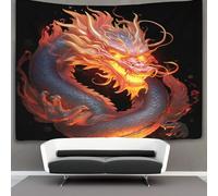 KKPBHTYVG Le dragon 3D Effet Tapisserie DécoSourision Murale Tapisserie Murales DécoSourision Murale En Tissu Pour La Chambre À Coucher Le Salon Le Dortoir Tenture Murale 130cmx150cm
